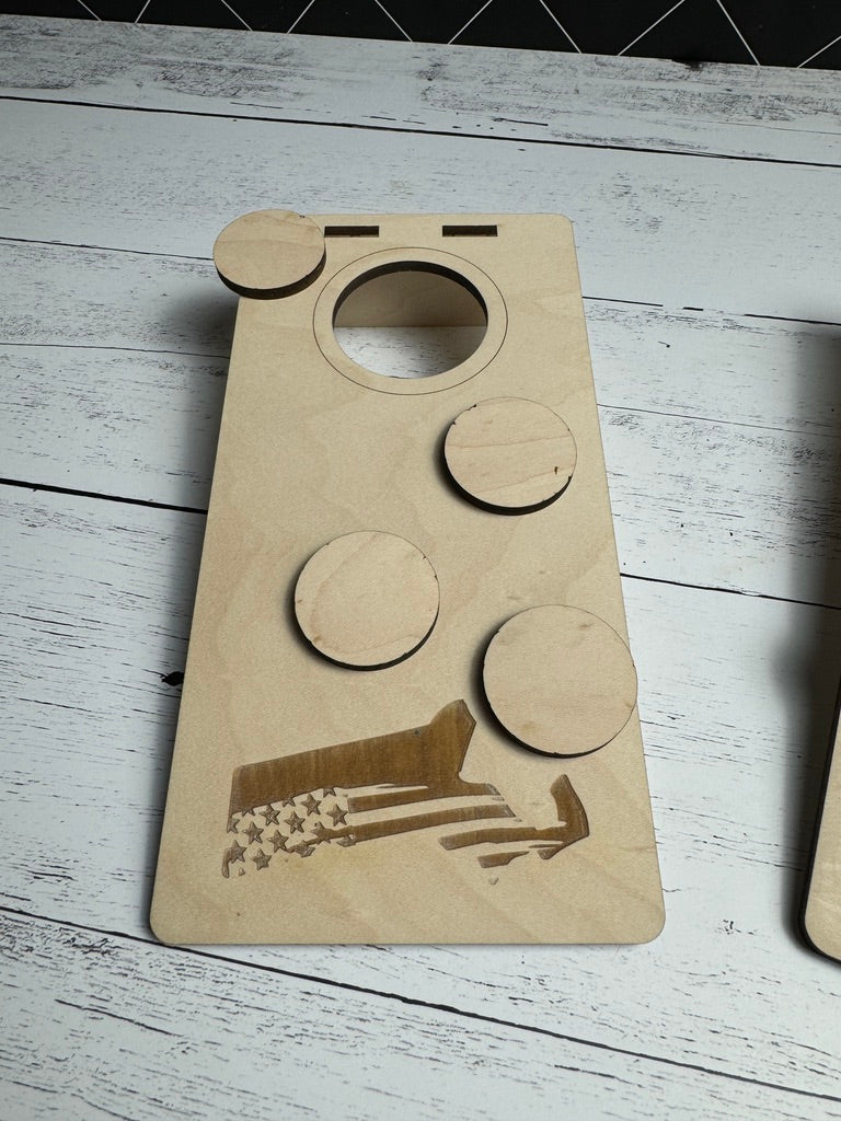 Table Top Cornhole - MA Distressed flag