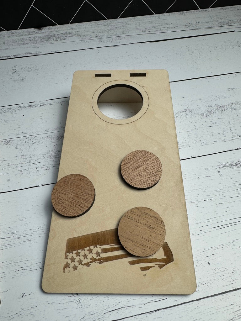 Table Top Cornhole - MA Distressed flag