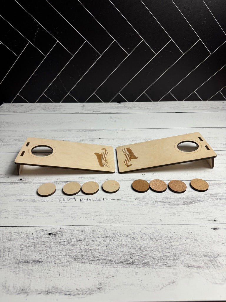 Table Top Cornhole - MA Distressed flag