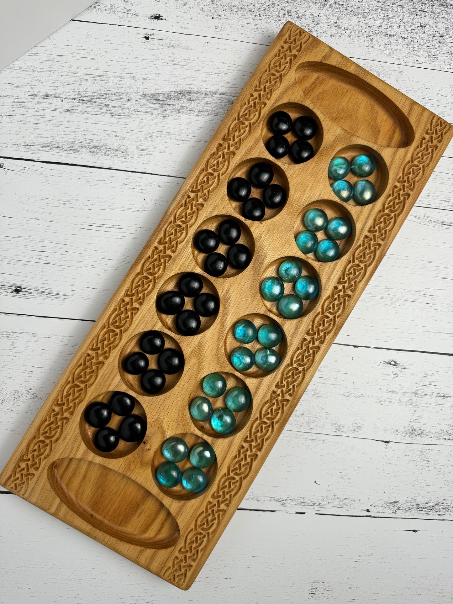 Hardwood Mancala Board (Celtic series)
