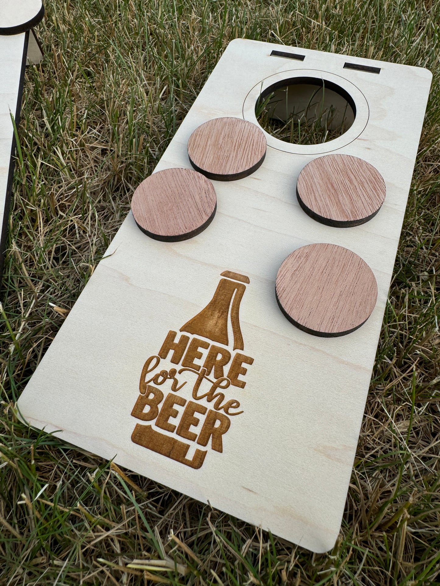 Table Top Cornhole - Here for the Beer