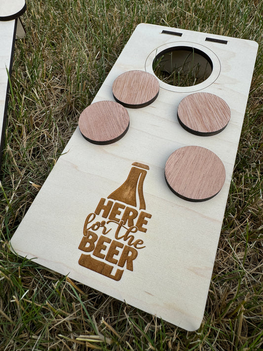 Table Top Cornhole - Here for the Beer
