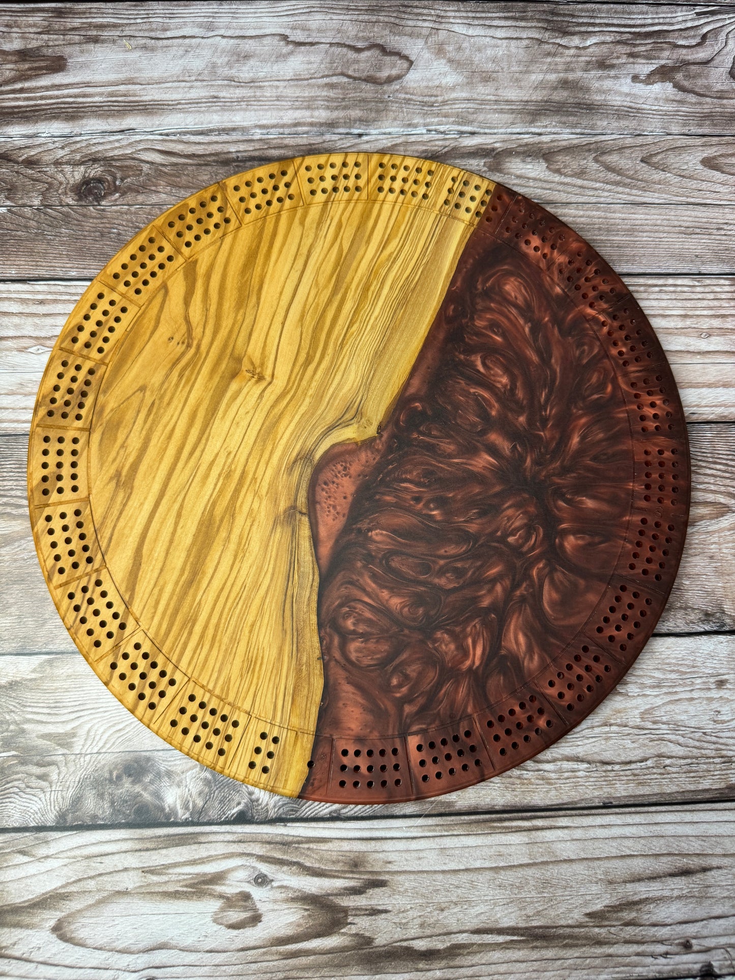 Small Round Cribbage Board #3