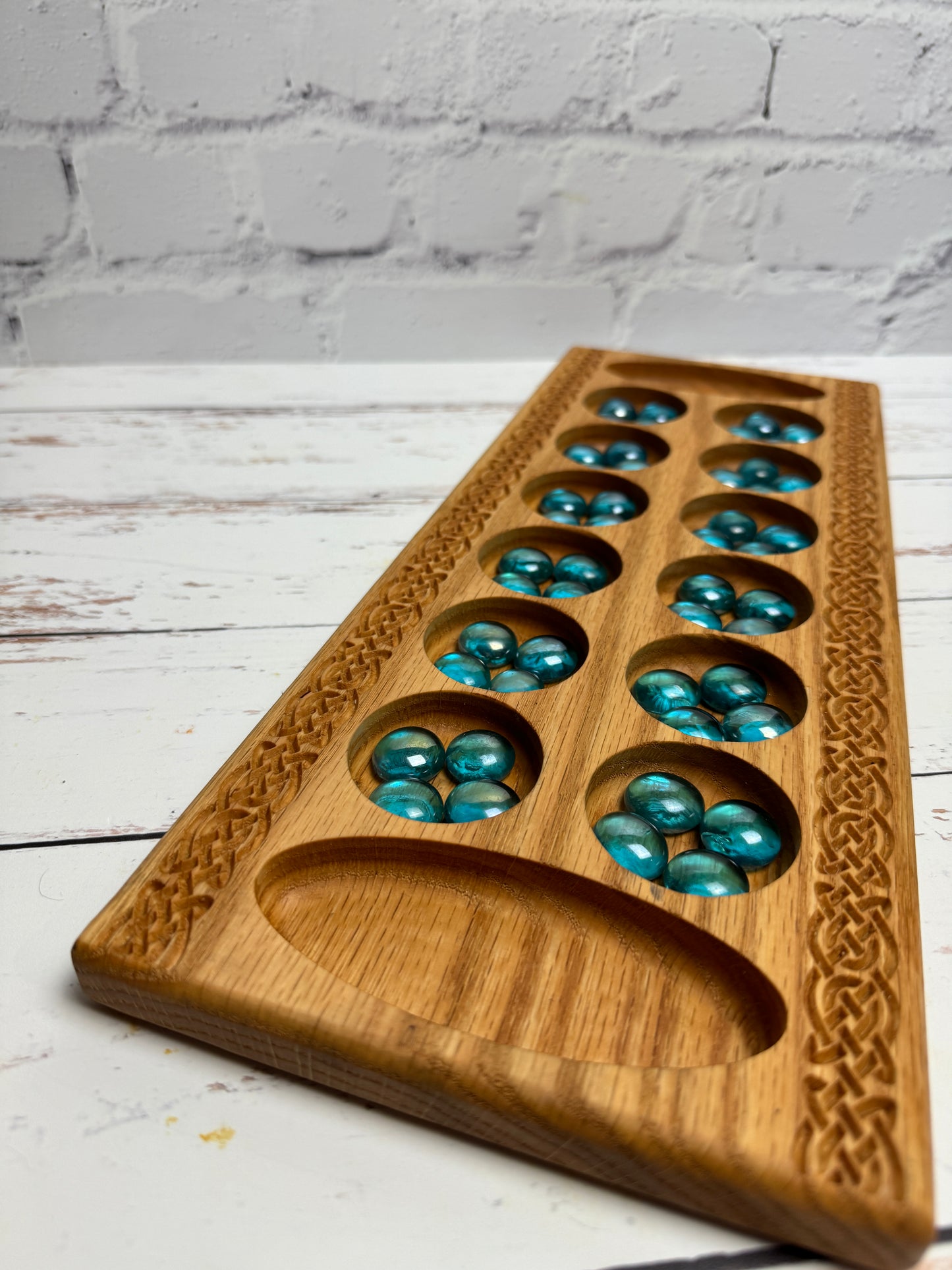 Hardwood Mancala Board (Celtic series)