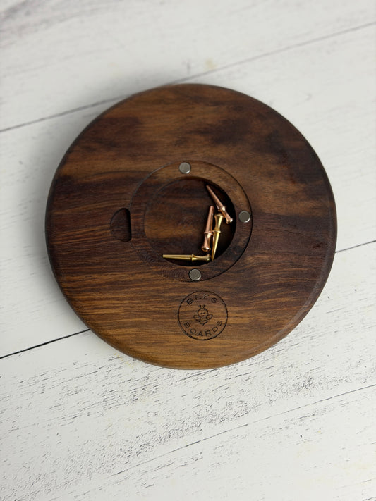 Cribbage: Mini Round Hardwood, Card Suits, 2 Track