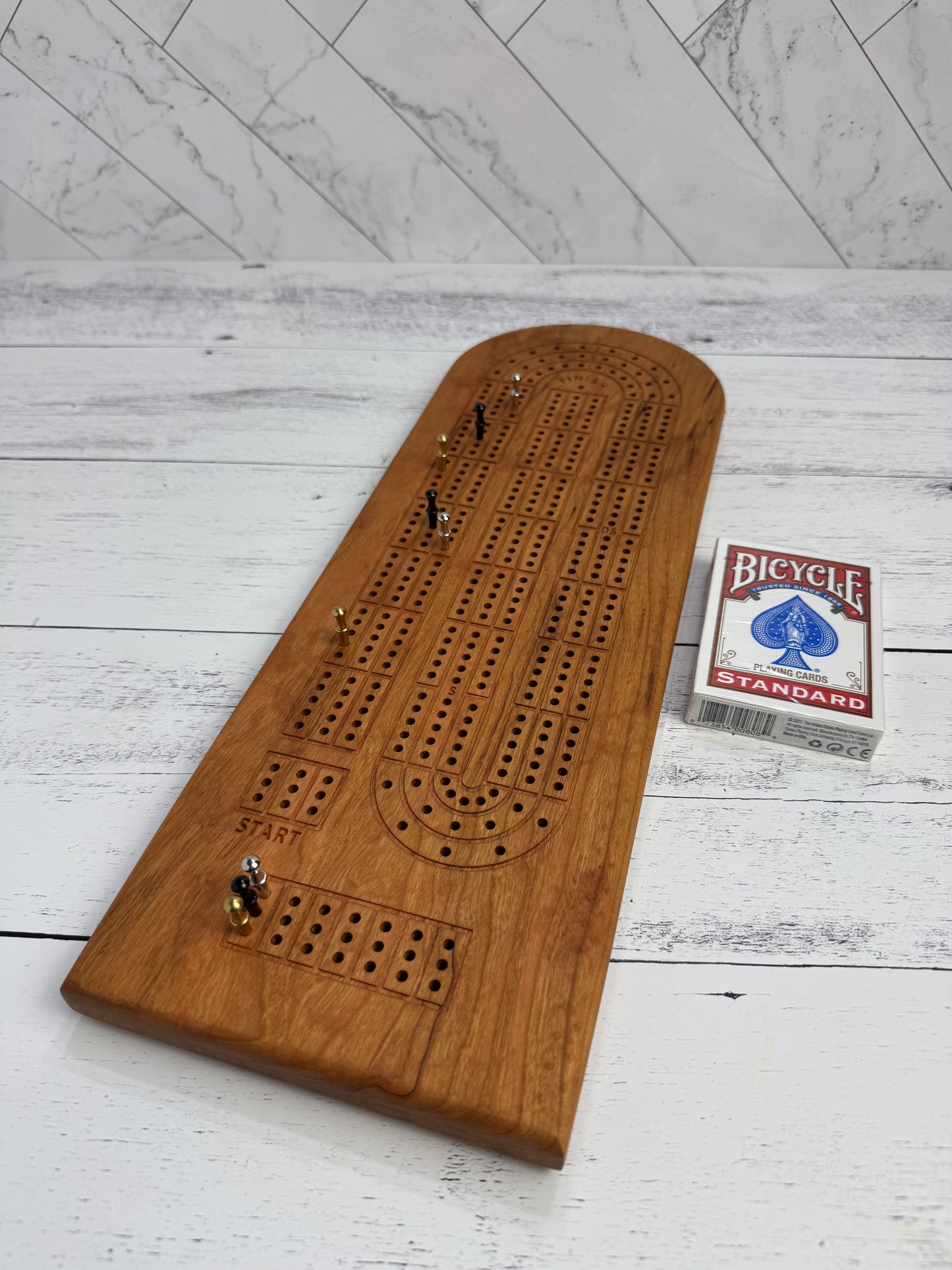 Solid Cherry Cribbage Board