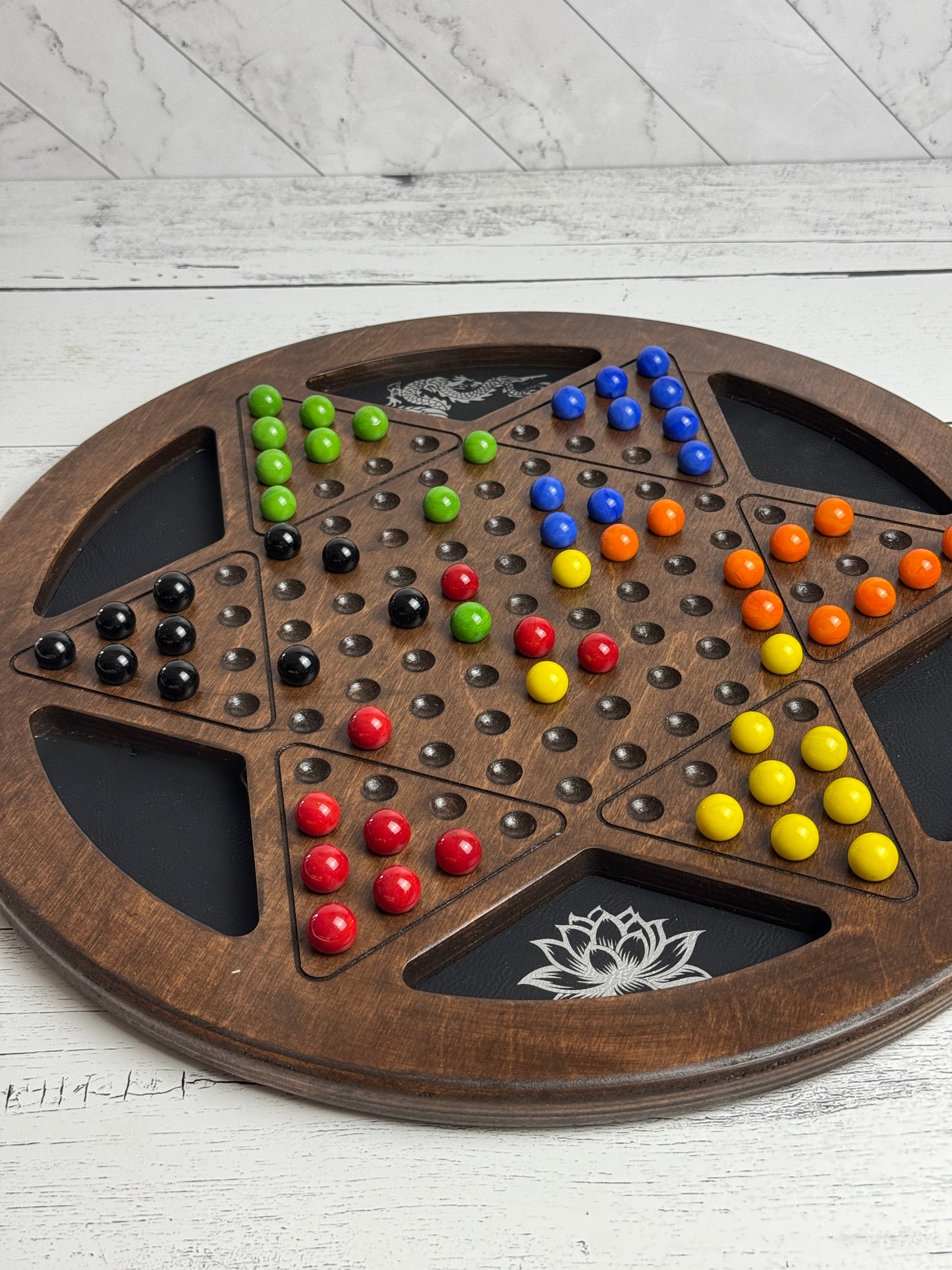 Chinese Checkers: 6 Player birch board