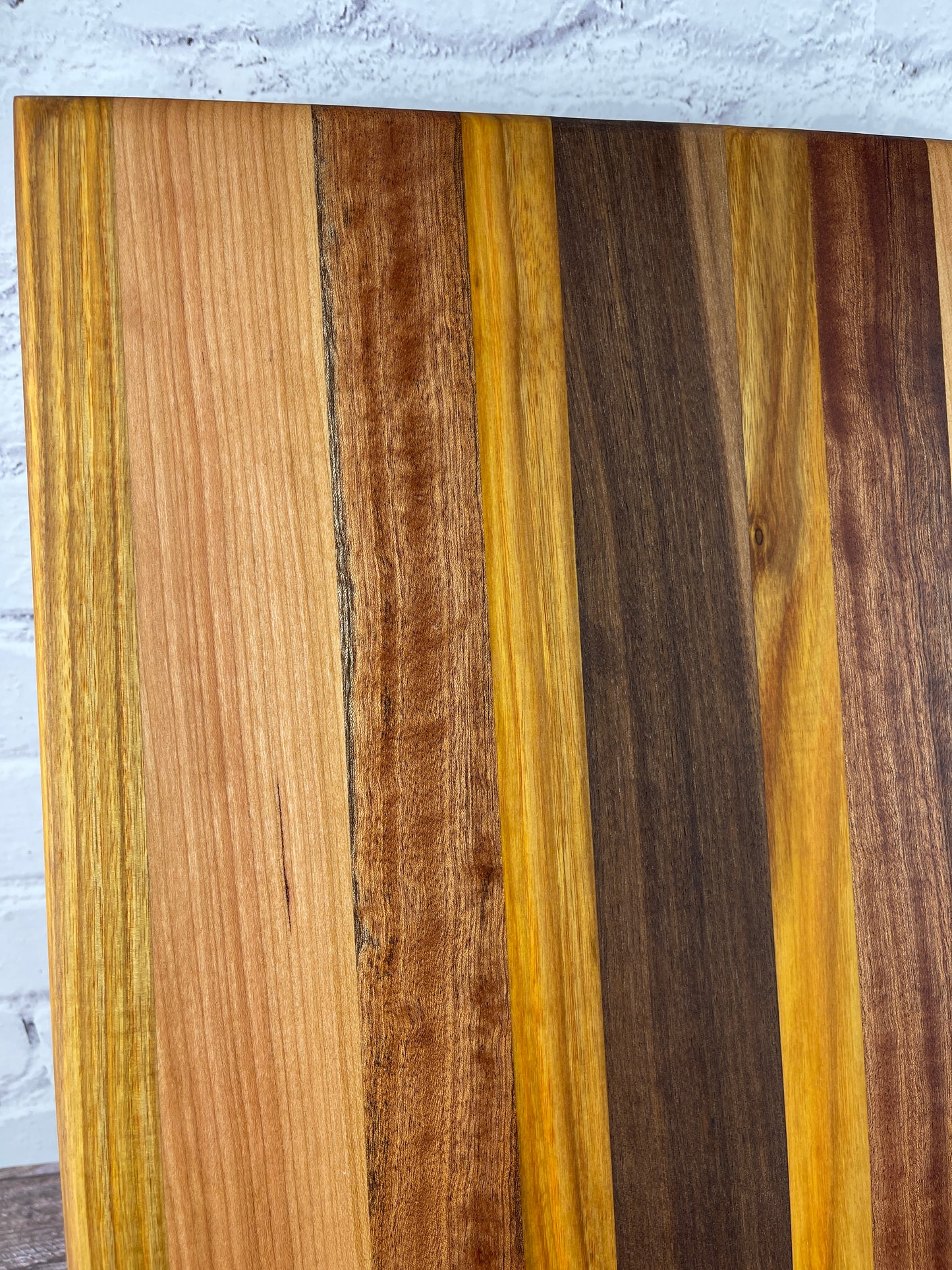 Cutting Board: Canarywood, Cherry, Sapele, Canarywood, Walnut