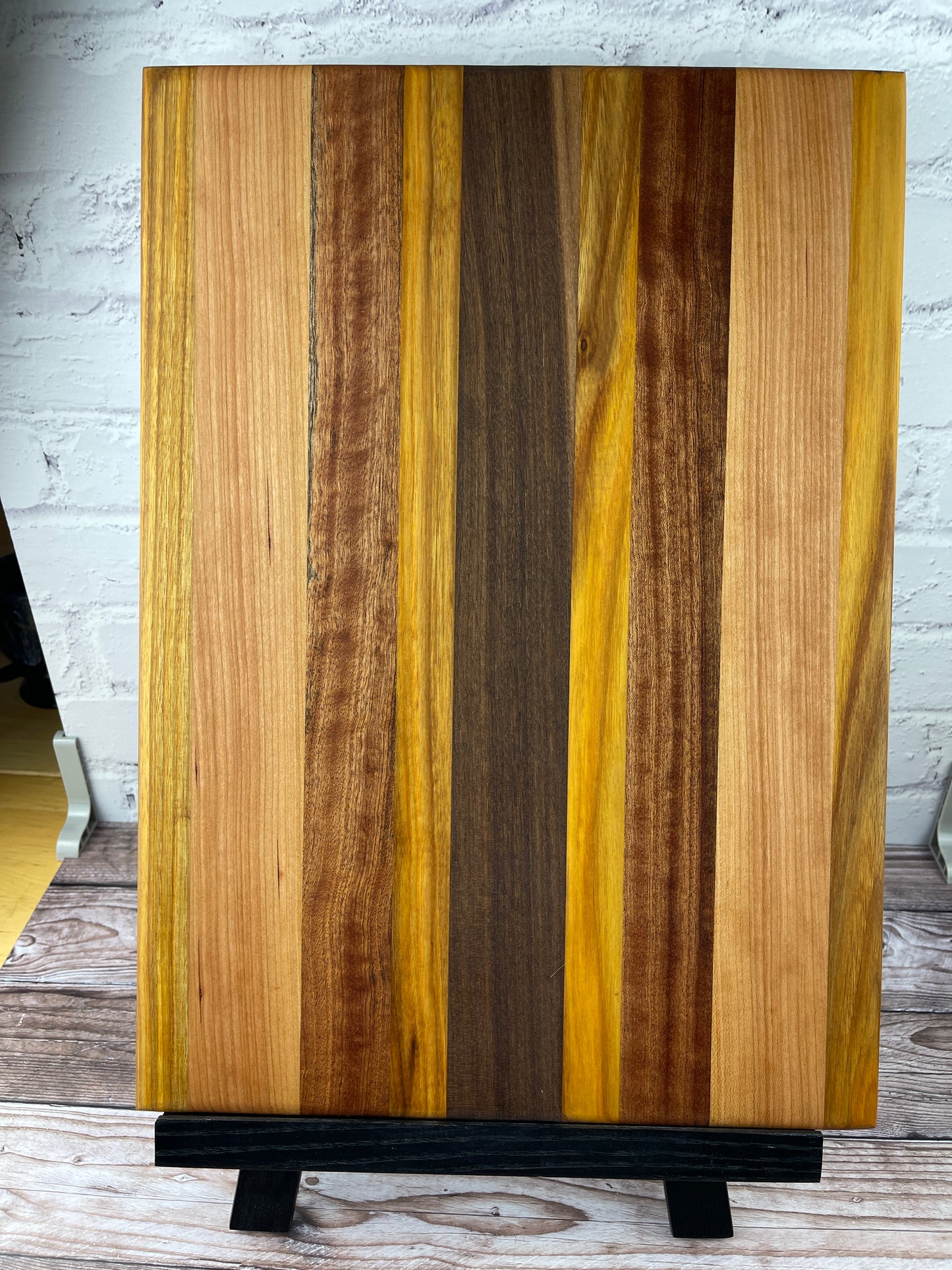 Cutting Board: Canarywood, Cherry, Sapele, Canarywood, Walnut