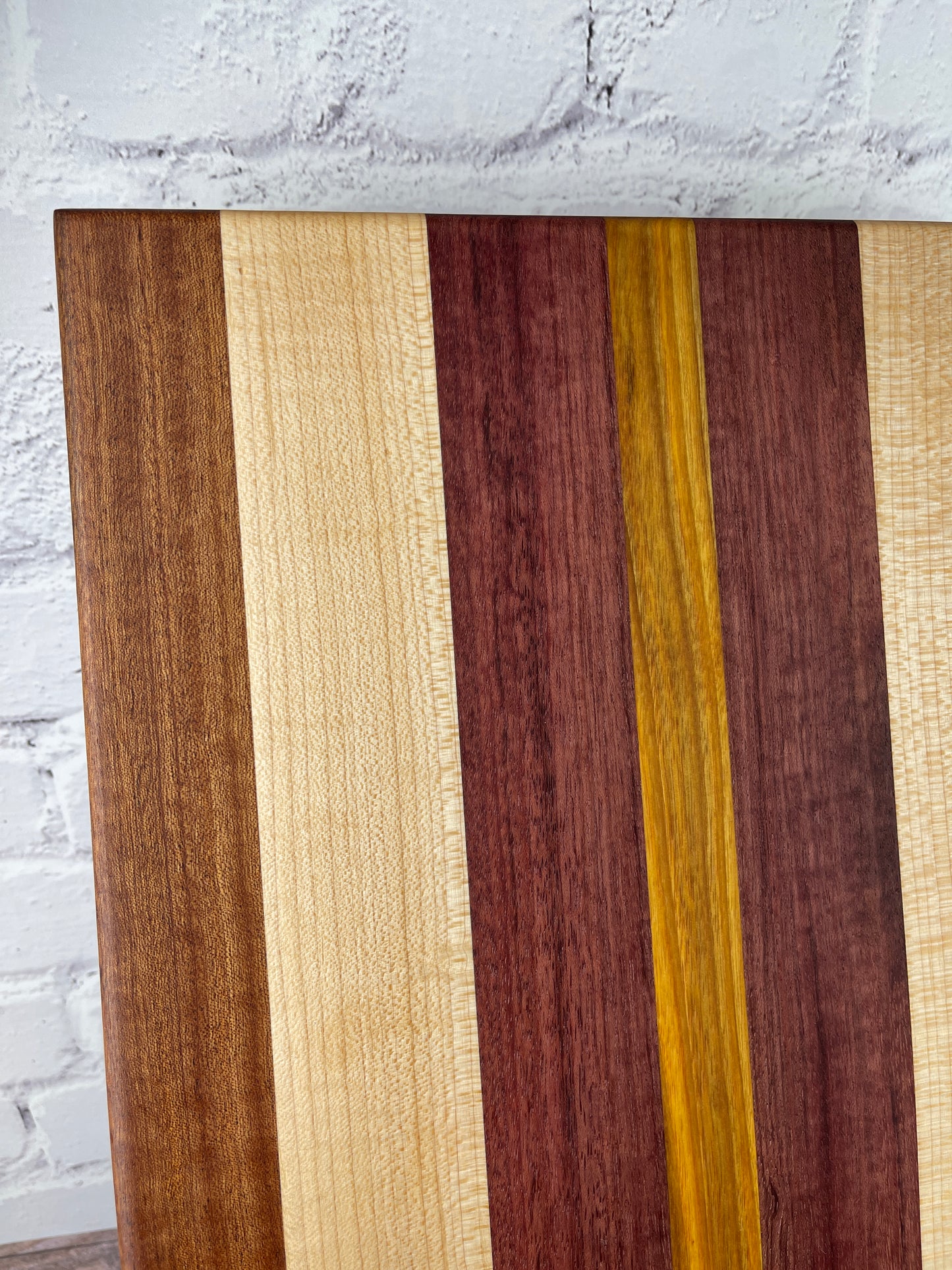Cutting Board: Sapele, Maple, Purple Heart, Canarywood