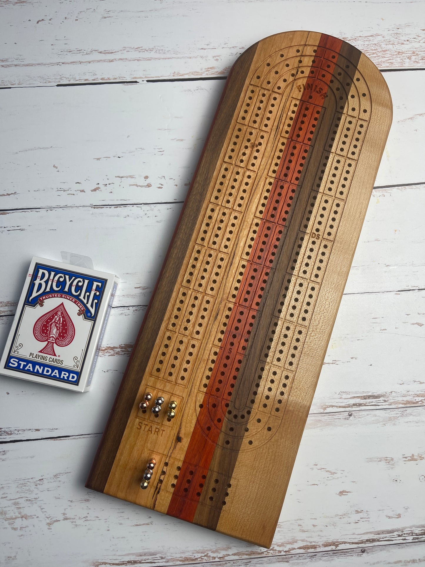 Cribbage board - Walnut, Cherry, Padouk