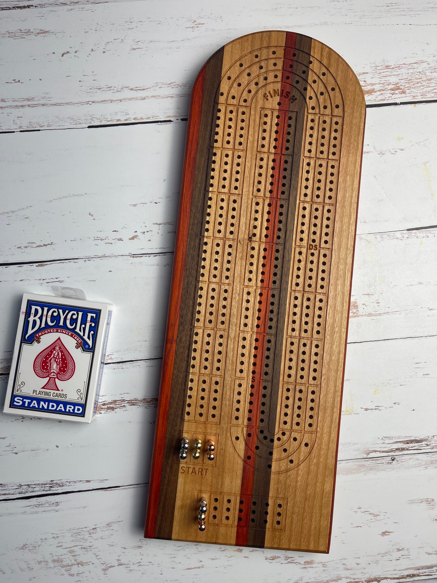 Cribbage board - Walnut, Cherry, Padouk