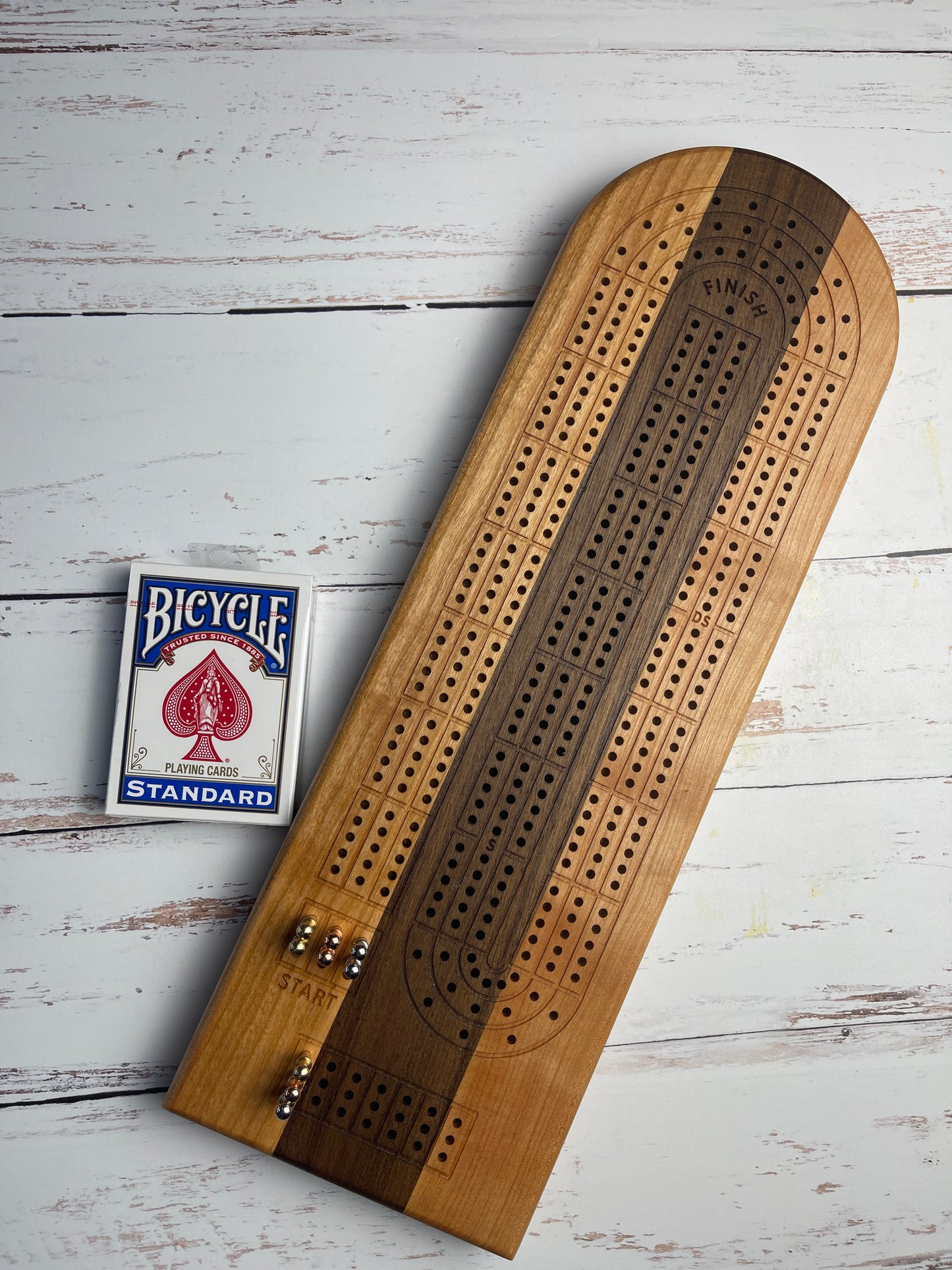 Cribbage board - Cherry and Walnut