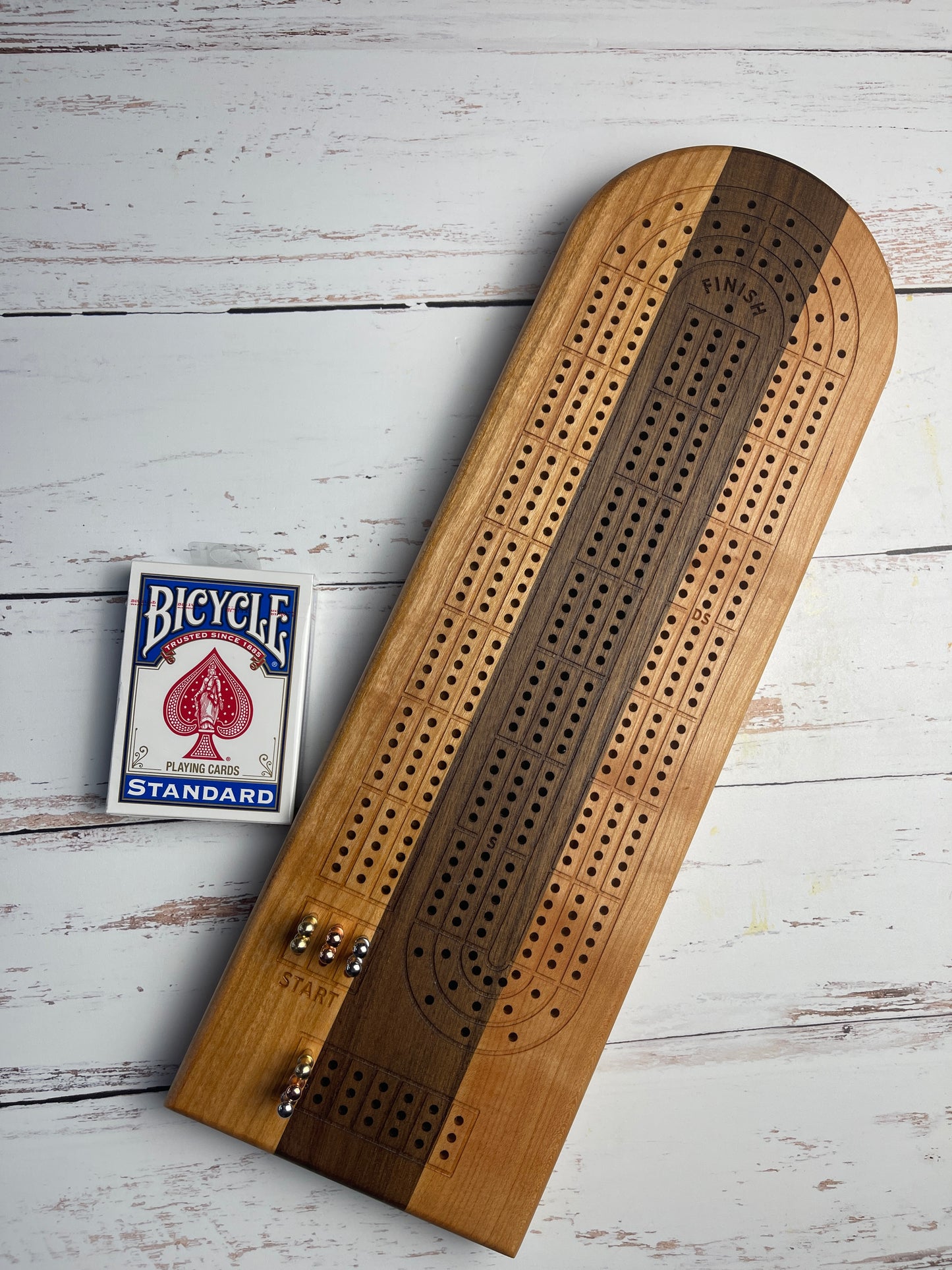 Cribbage board - Cherry and Walnut