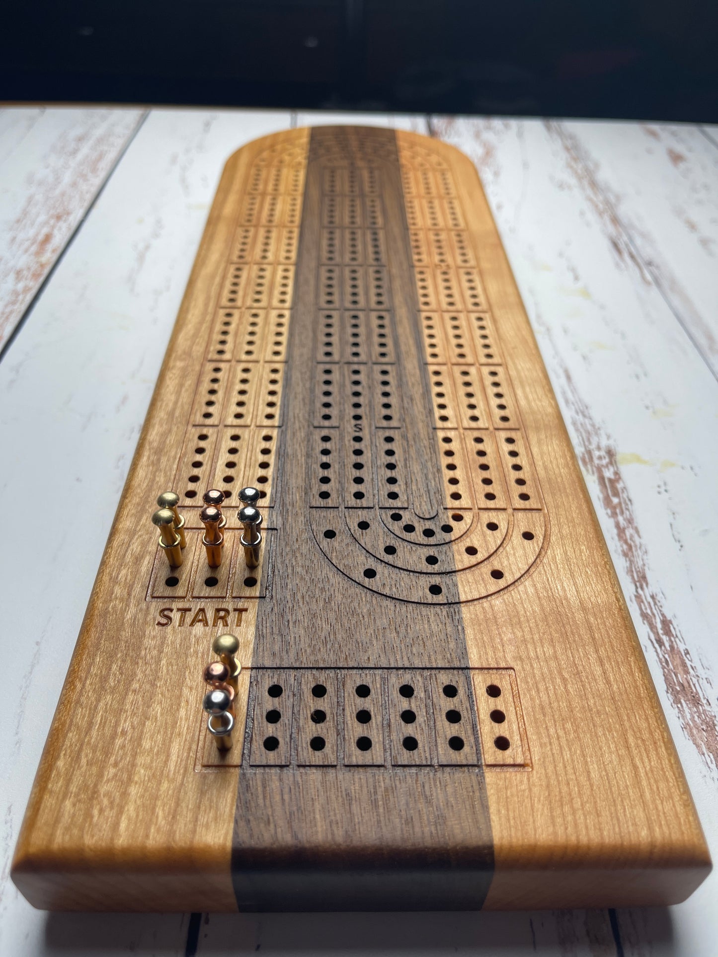 Cribbage board - Cherry and Walnut