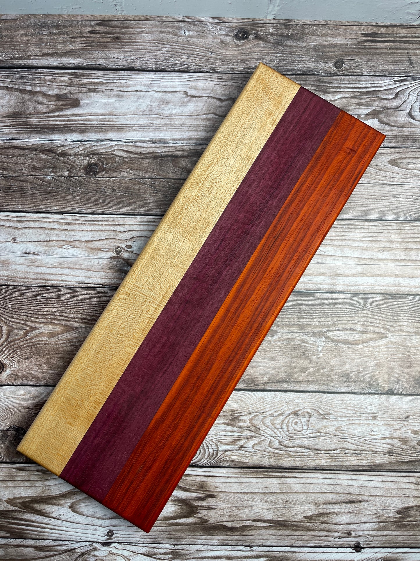 Bar board - maple, purple heart, padouk