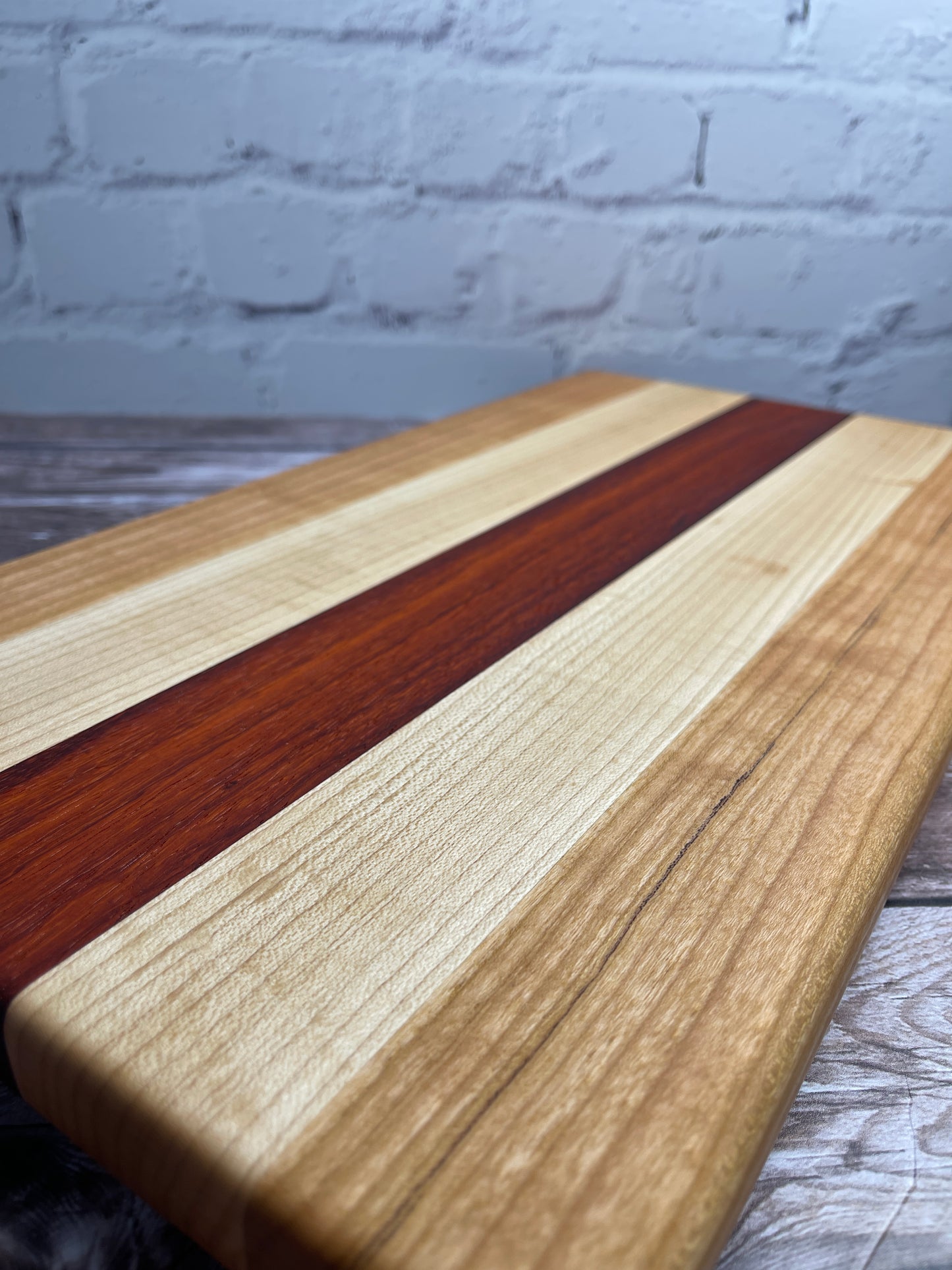 Cutting board - cherry, maple with padouk center