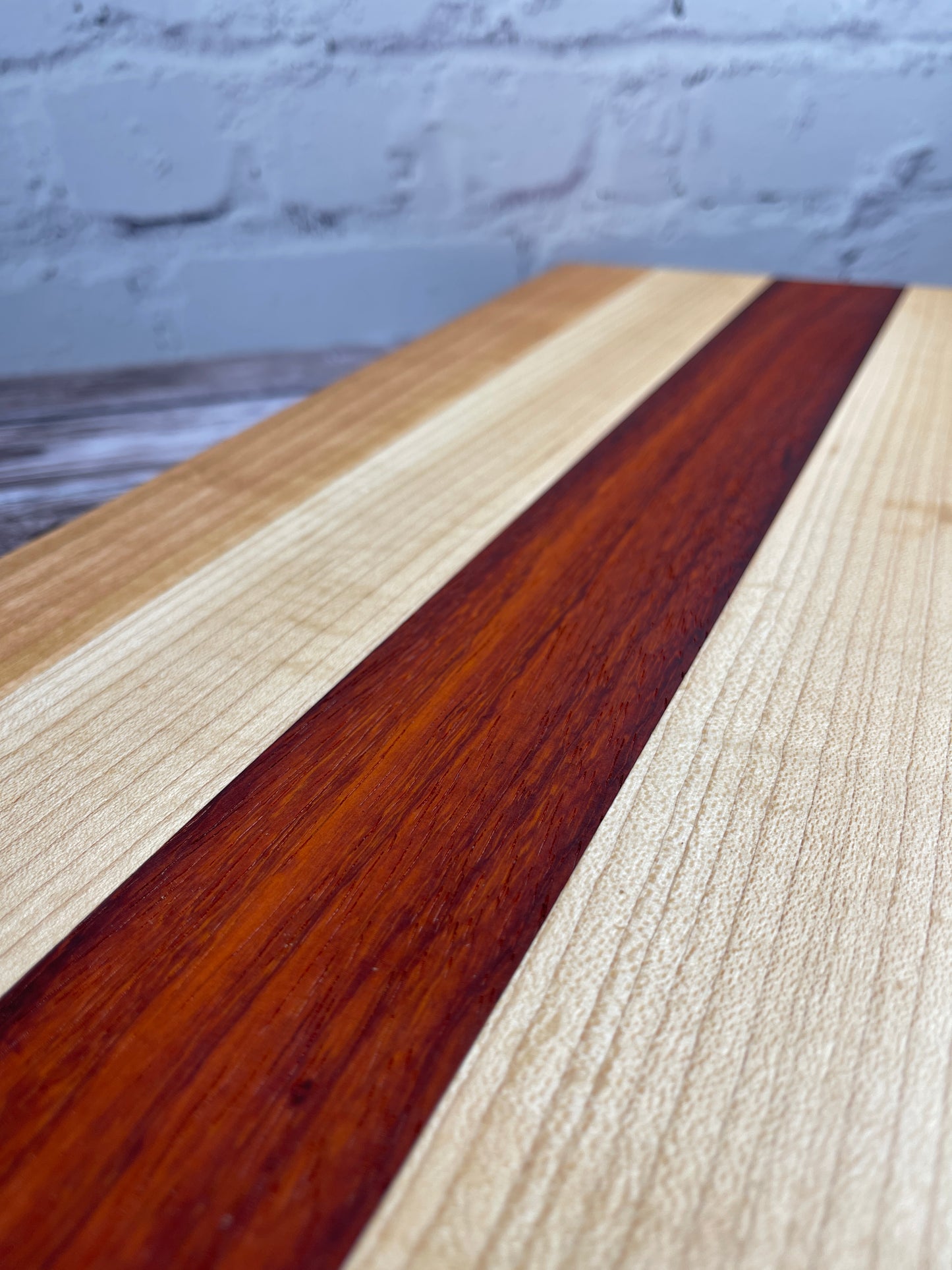 Cutting board - cherry, maple with padouk center