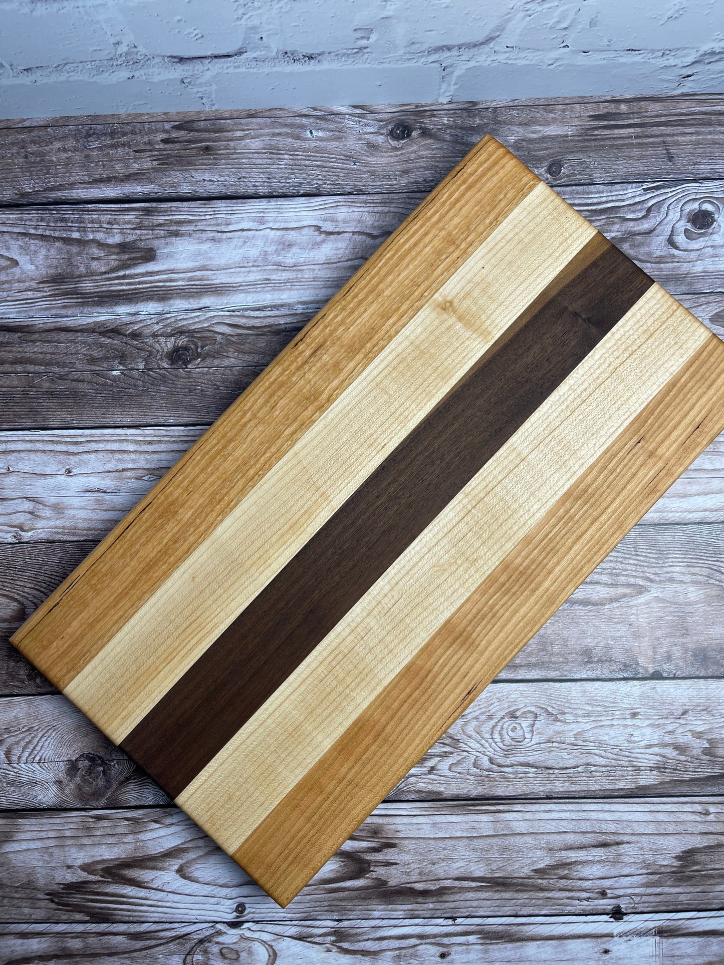 Cutting board - cherry, maple with walnut center