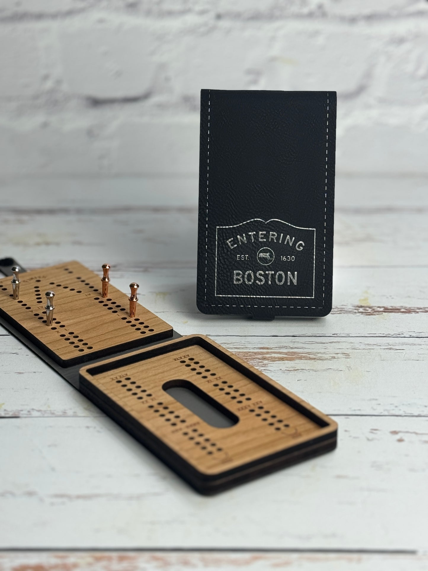 Folding Cribbage Board - Entering Boston