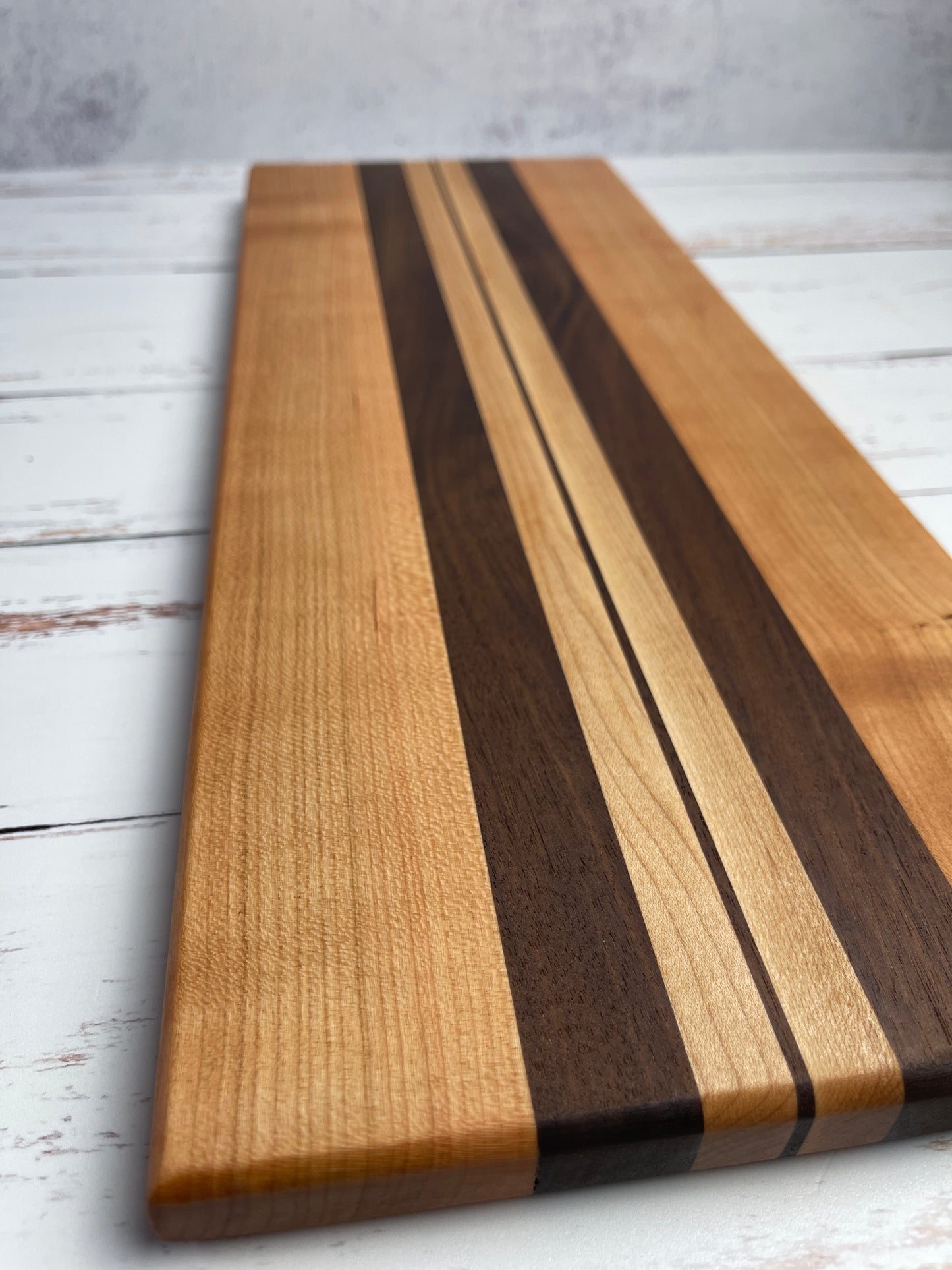 Bar board - cherry, walnut, maple and a narrow walnut center stripe