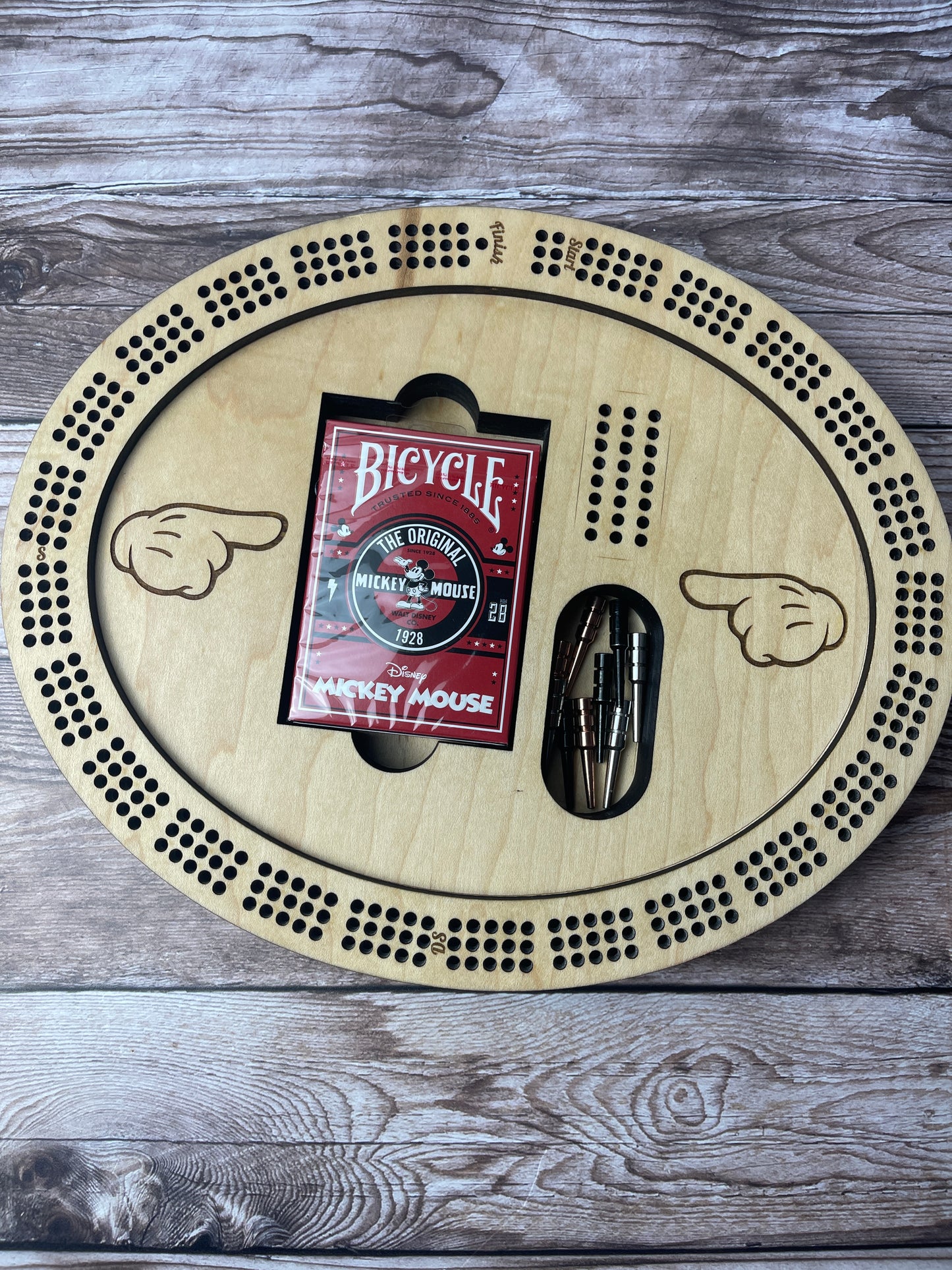The Mice cribbage board