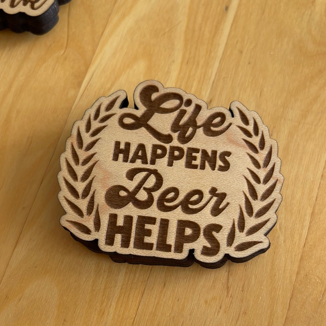 Booze themed fridge magnets