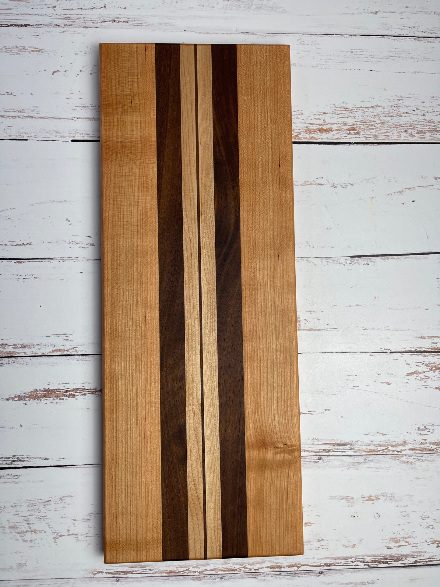 Bar board - cherry, walnut, maple and a narrow walnut center stripe
