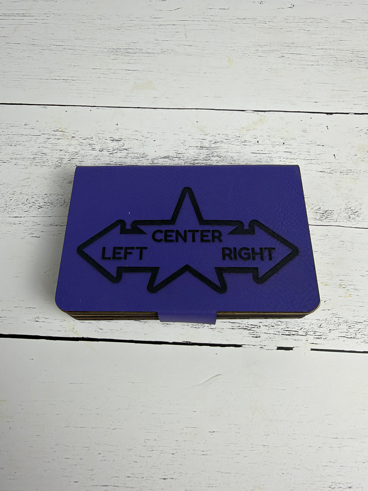 Left Center Right Dice Game – Folding Maple & Leatherette Travel Game