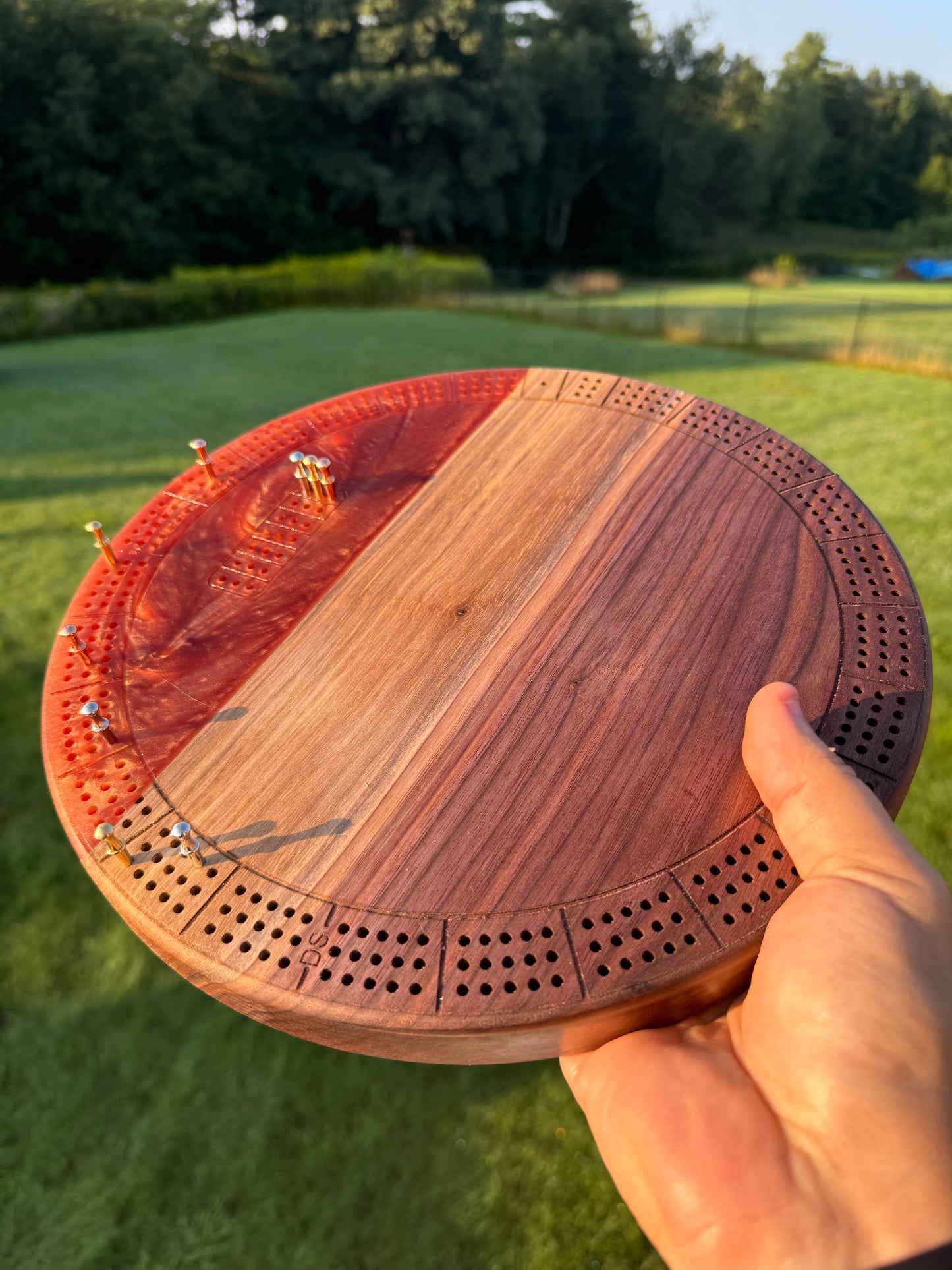 Small Round Cribbage Board #5