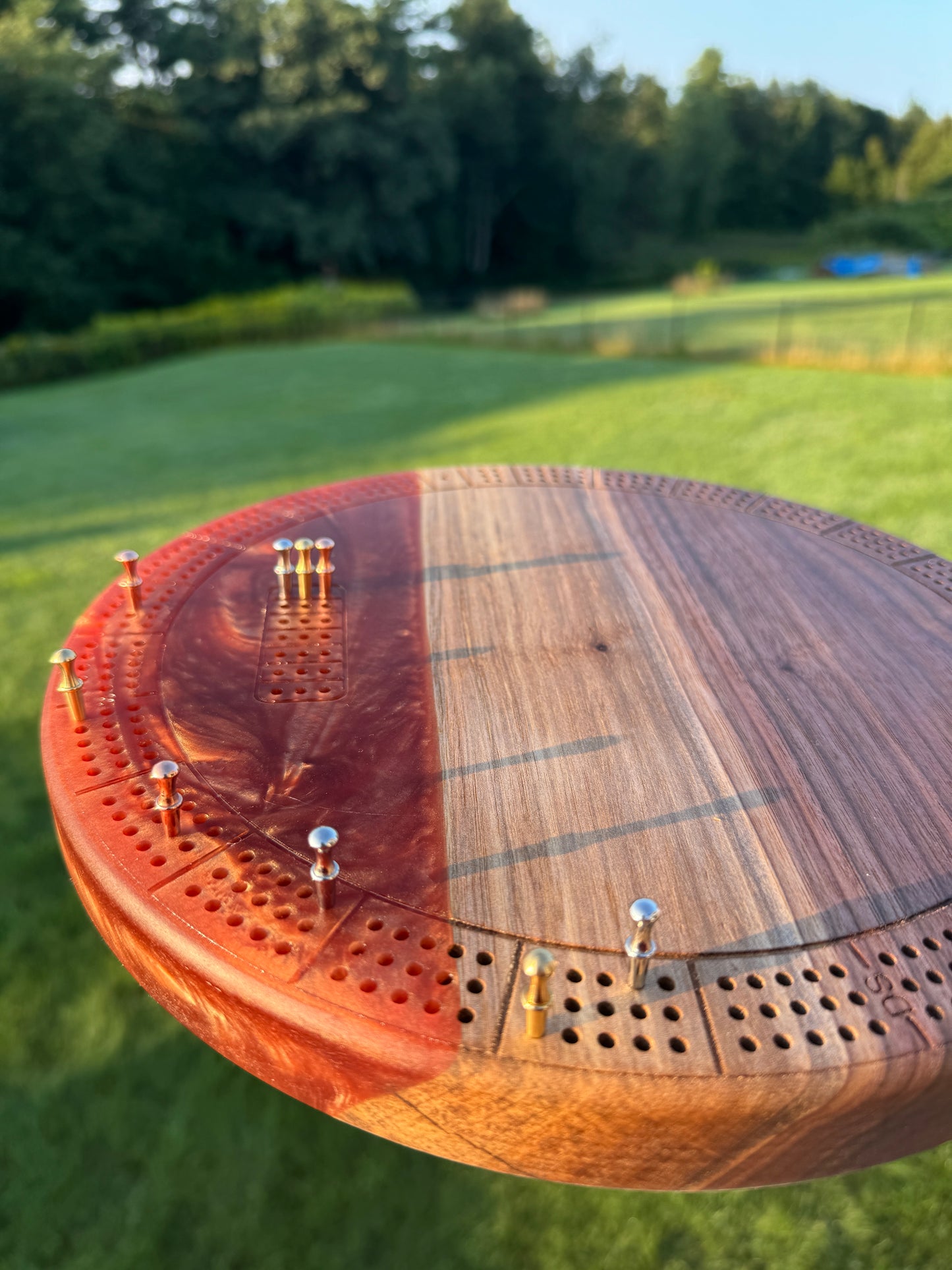 Small Round Cribbage Board #5