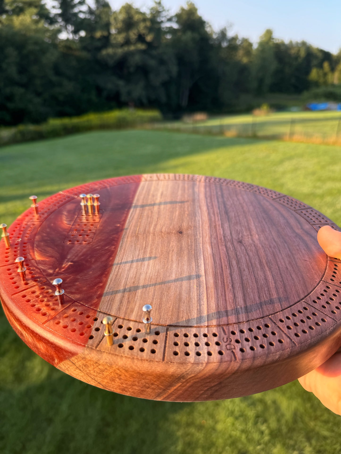 Small Round Cribbage Board #5