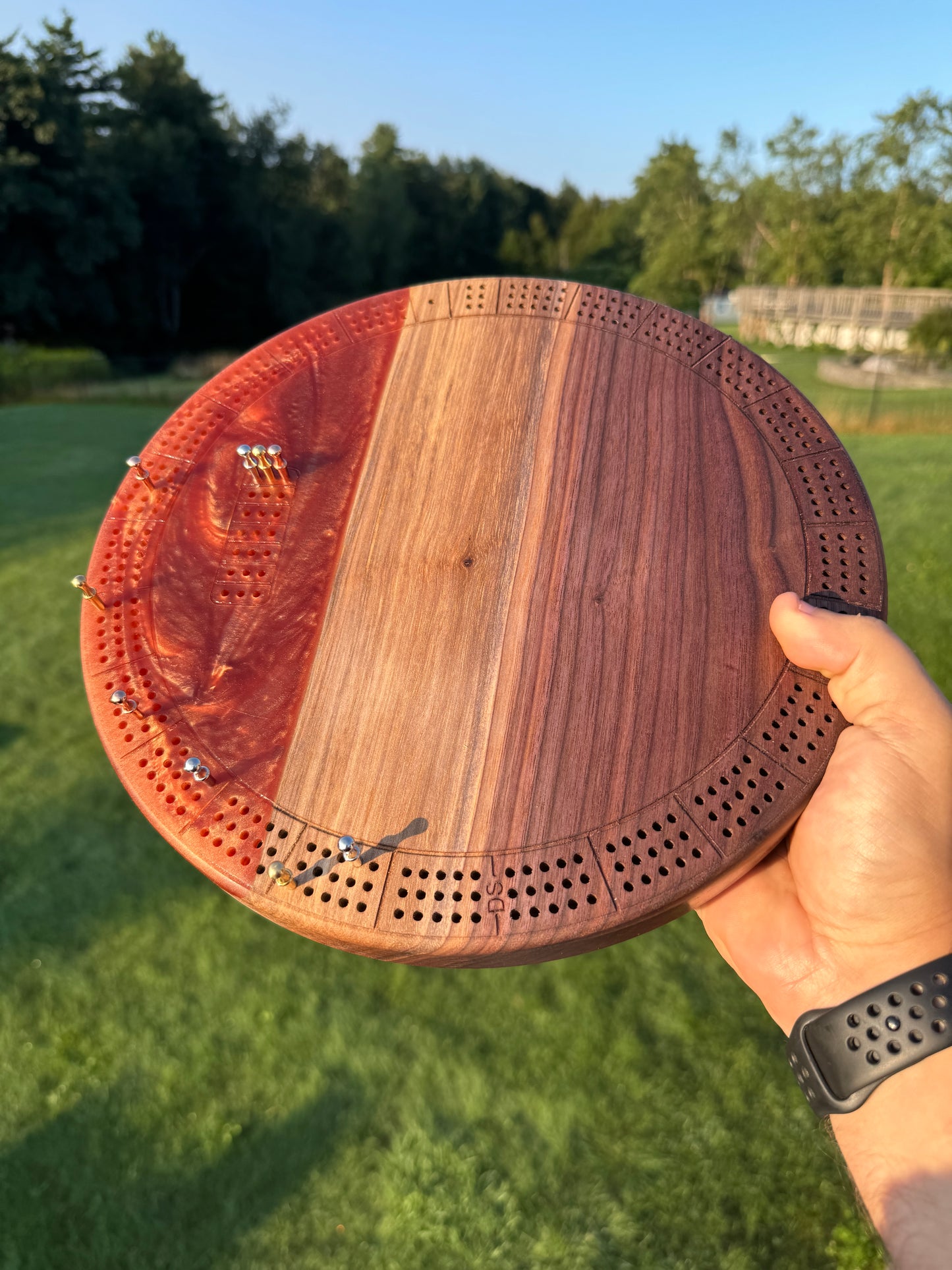 Small Round Cribbage Board #5