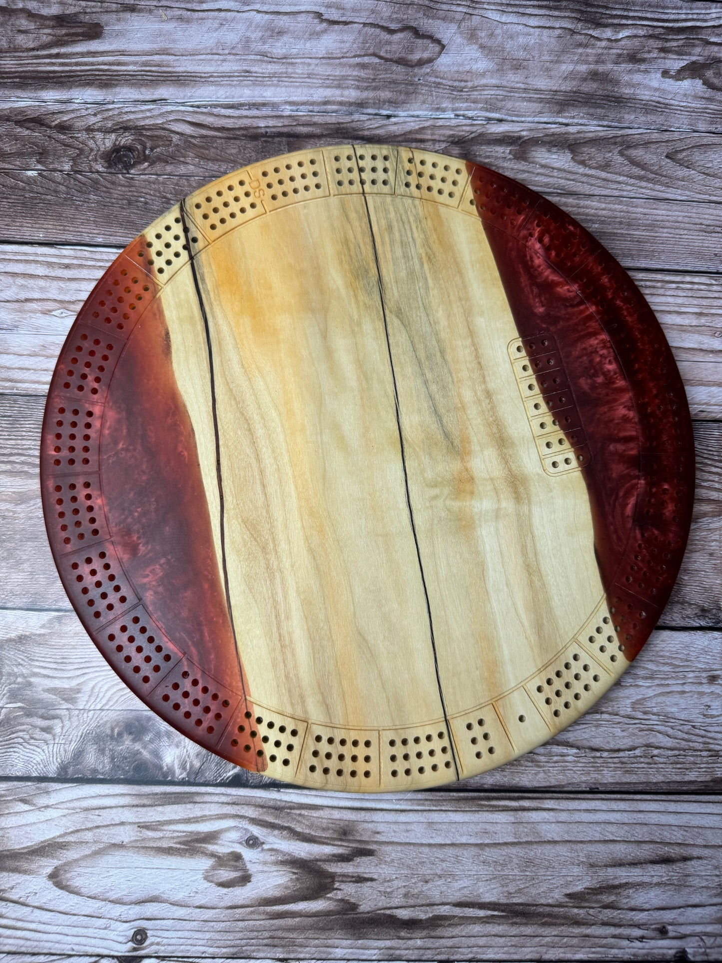 Small Round Cribbage Board #1