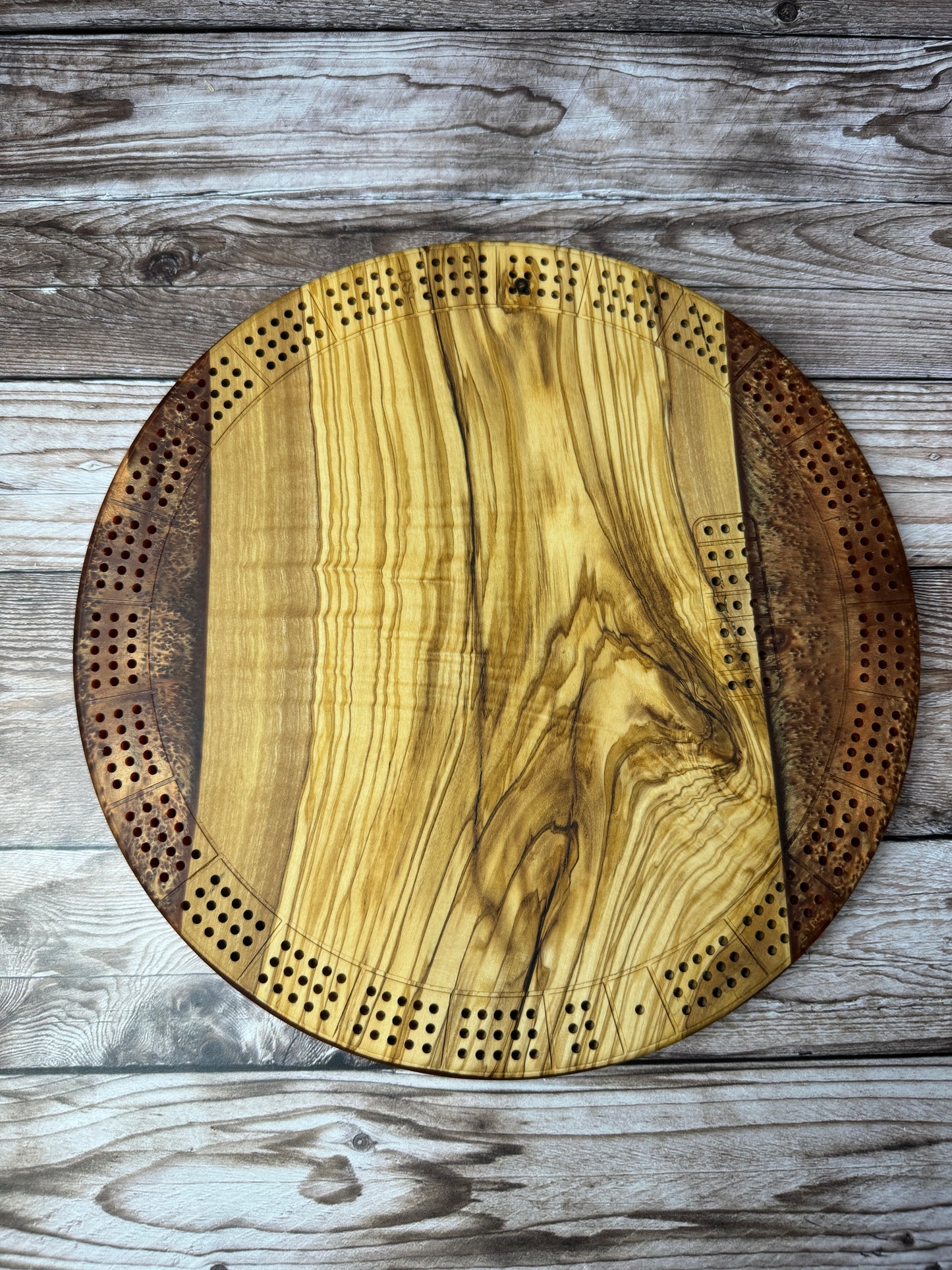 Small Round Cribbage Board #2