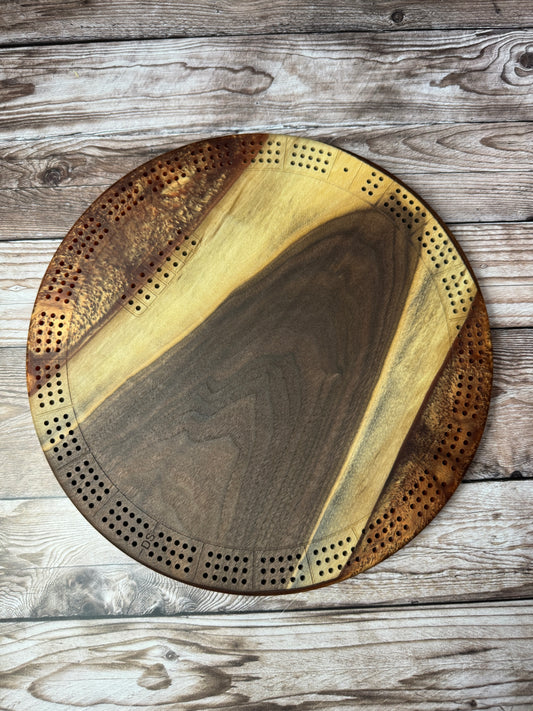 Small Round Cribbage Board #4