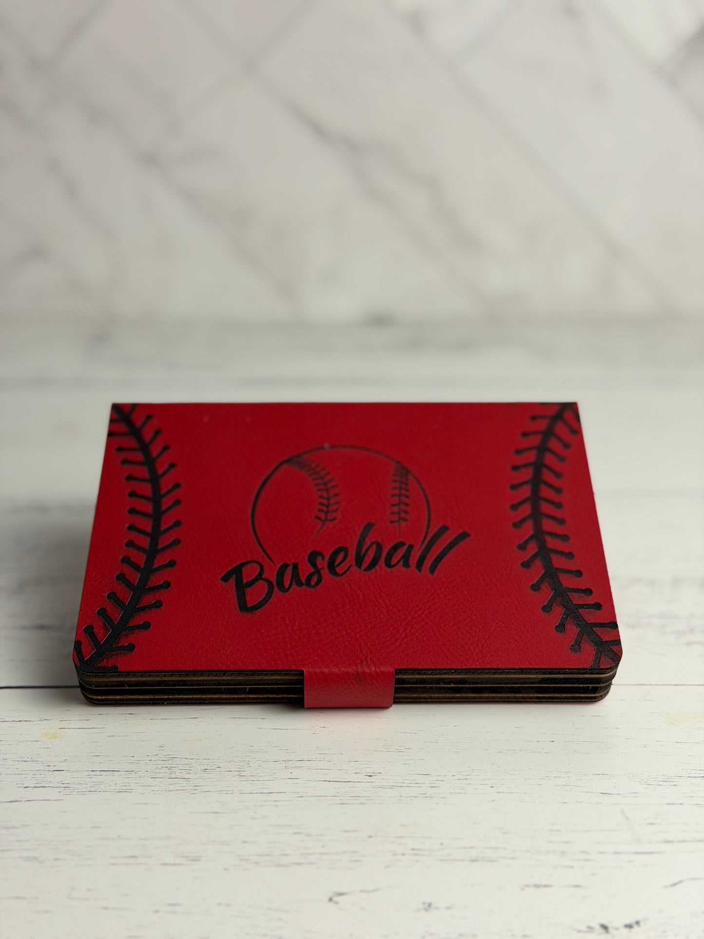 Dice Baseball Game – Maple & Leatherette Folding Dice Game with Metal Pegs