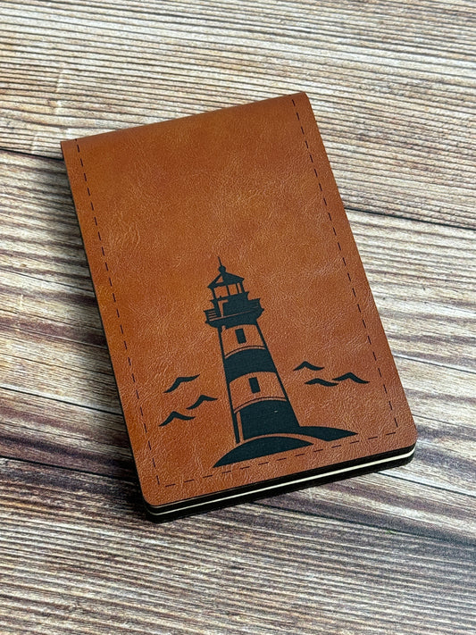 Lighthouse Vintage brown travel cribbage board