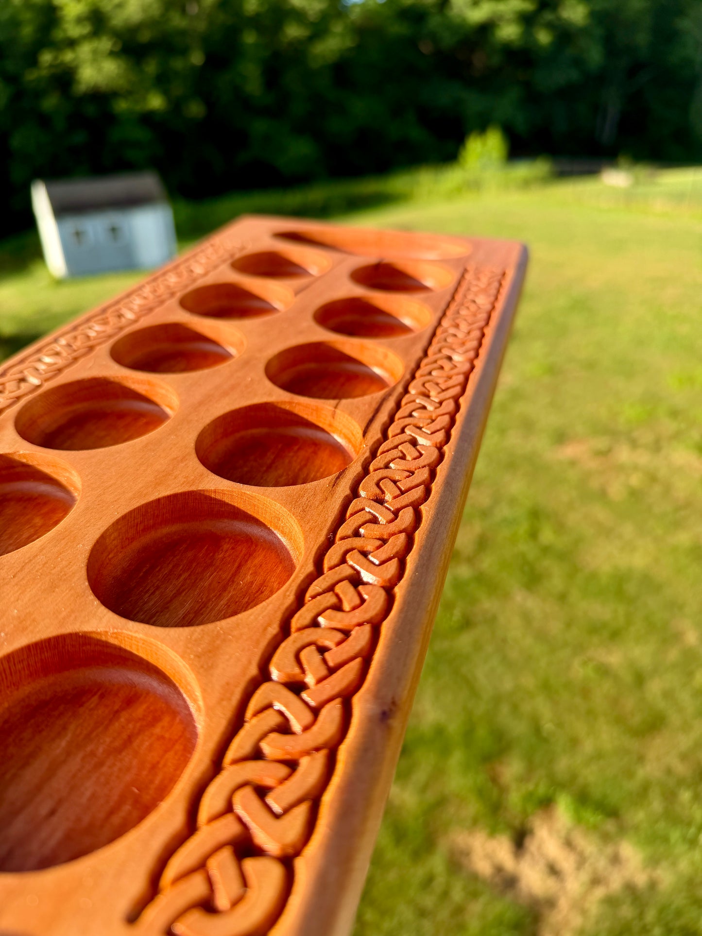 Hardwood Mancala Board (Celtic series)