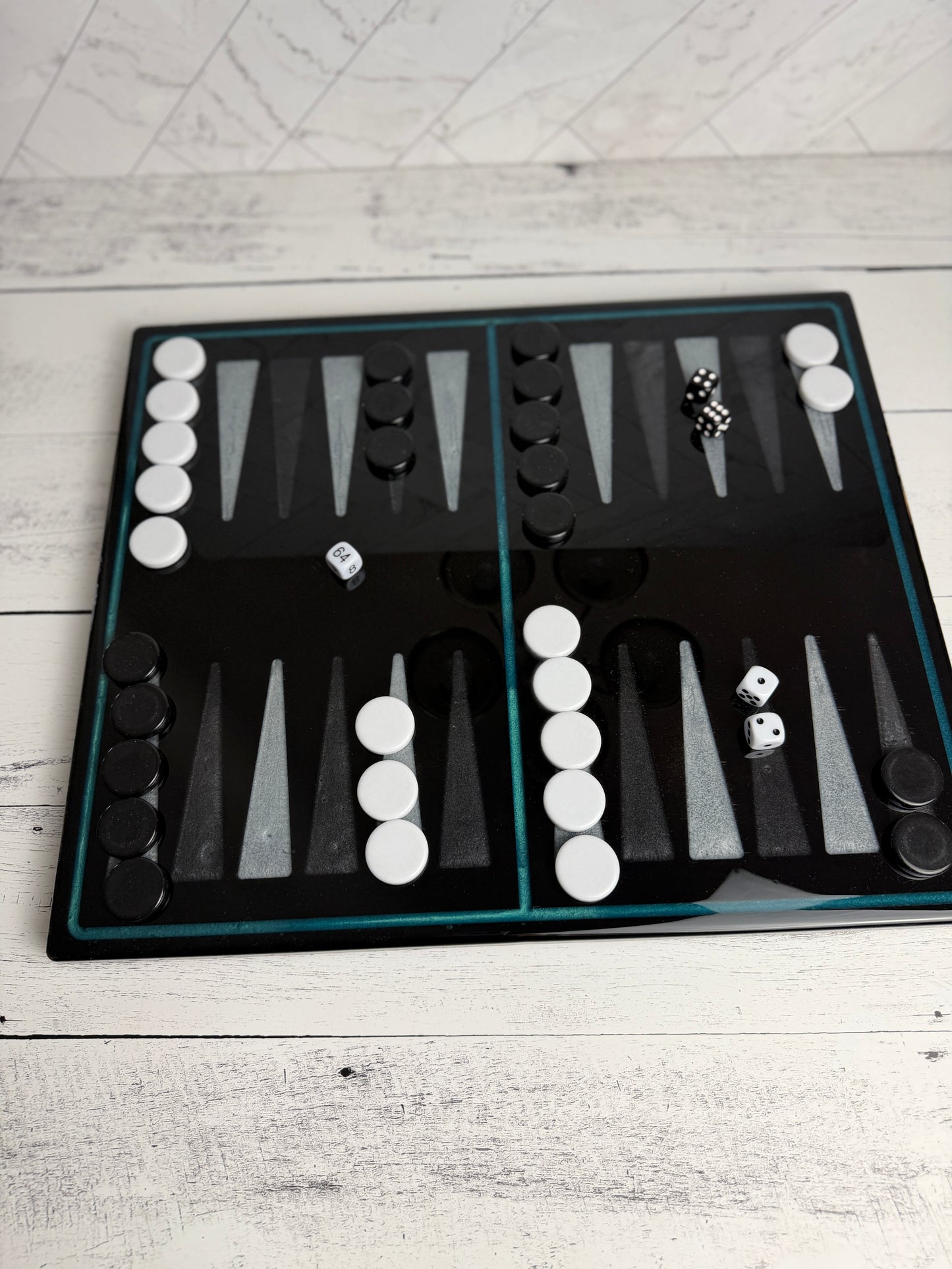 Backgammon - Custom Table top resin and wood