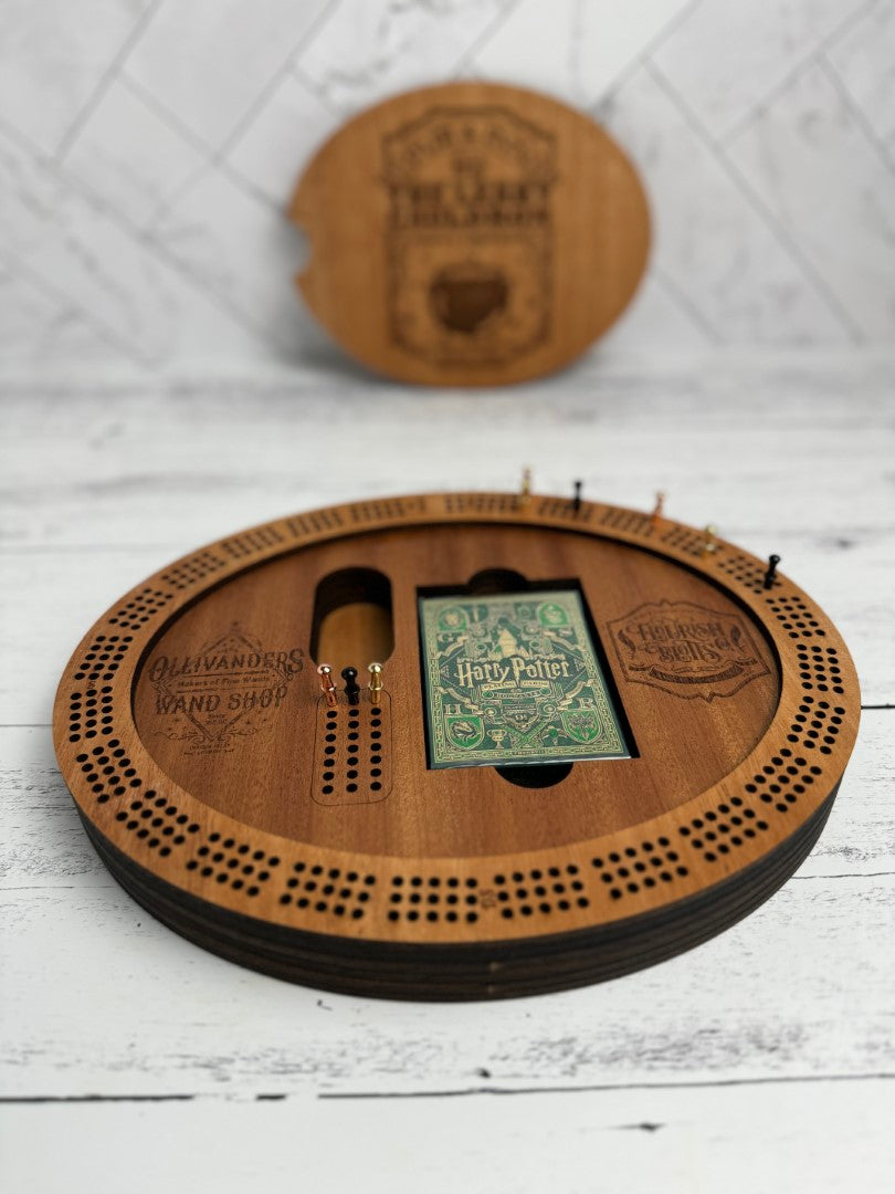 The Leaky Cauldron pub cribbage board