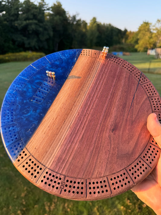 Small Round Cribbage Board #6