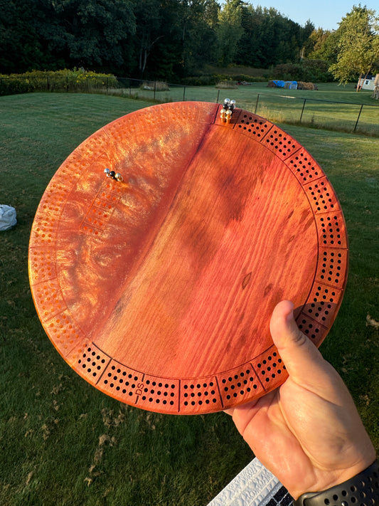 Small Round Cribbage Board #7