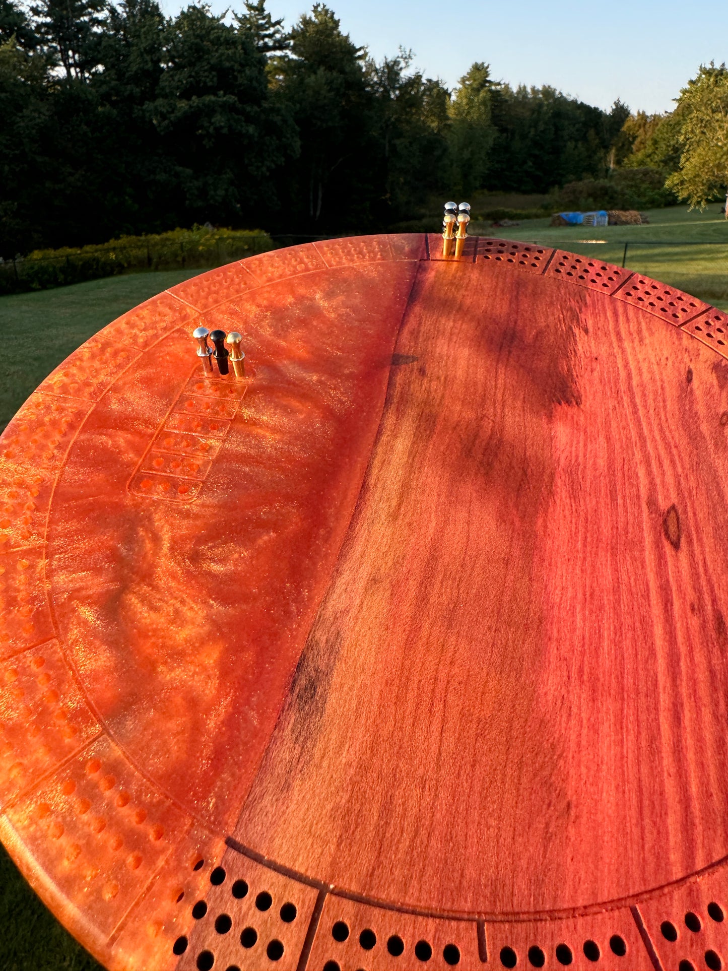 Small Round Cribbage Board #7