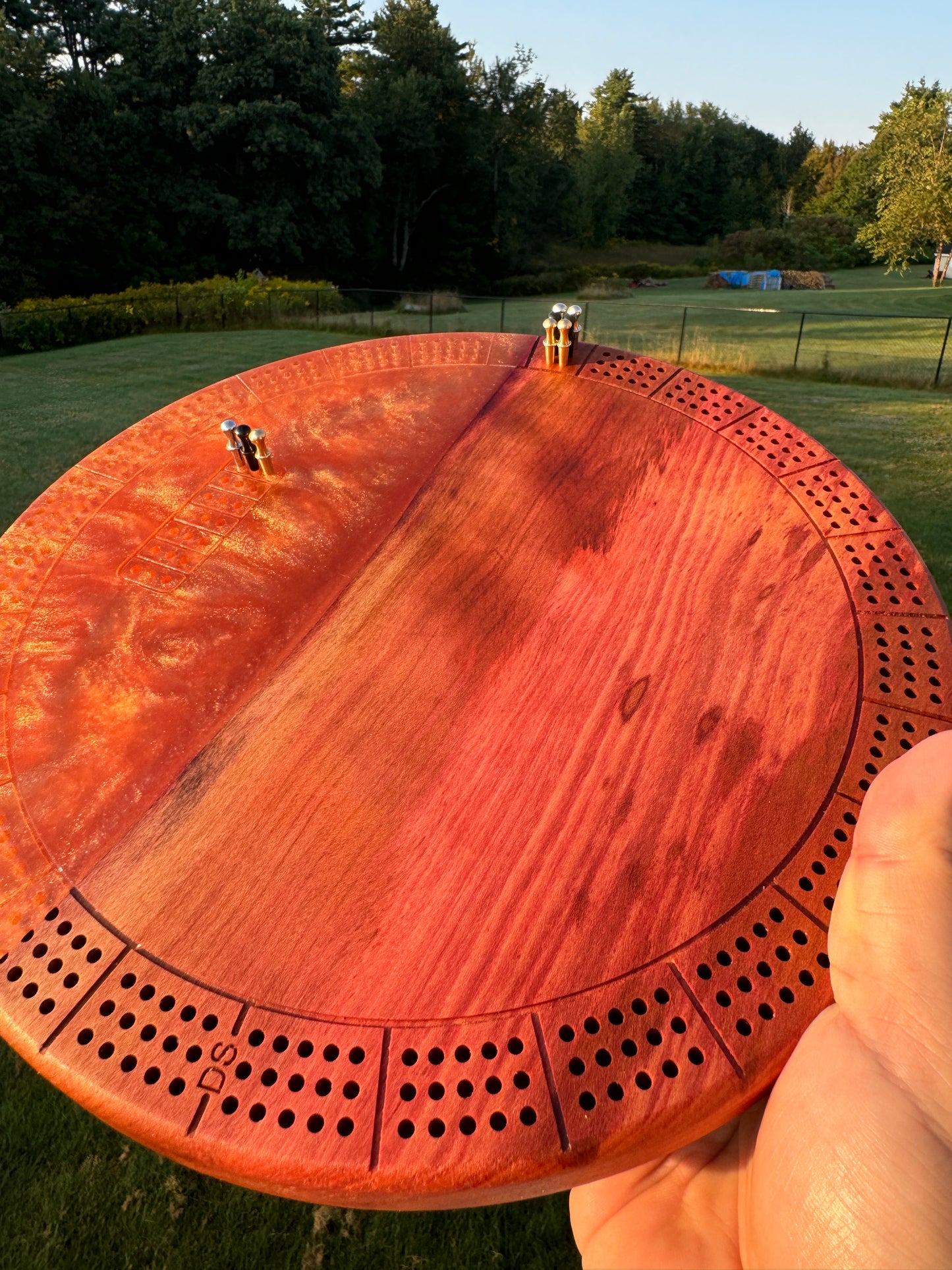 Small Round Cribbage Board #7