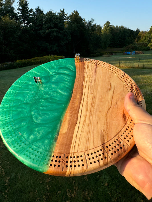 Small Round Cribbage Board #8