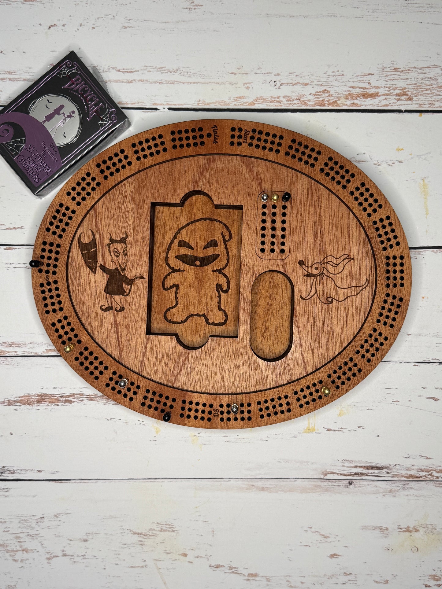 Nightmare Christmas cribbage board