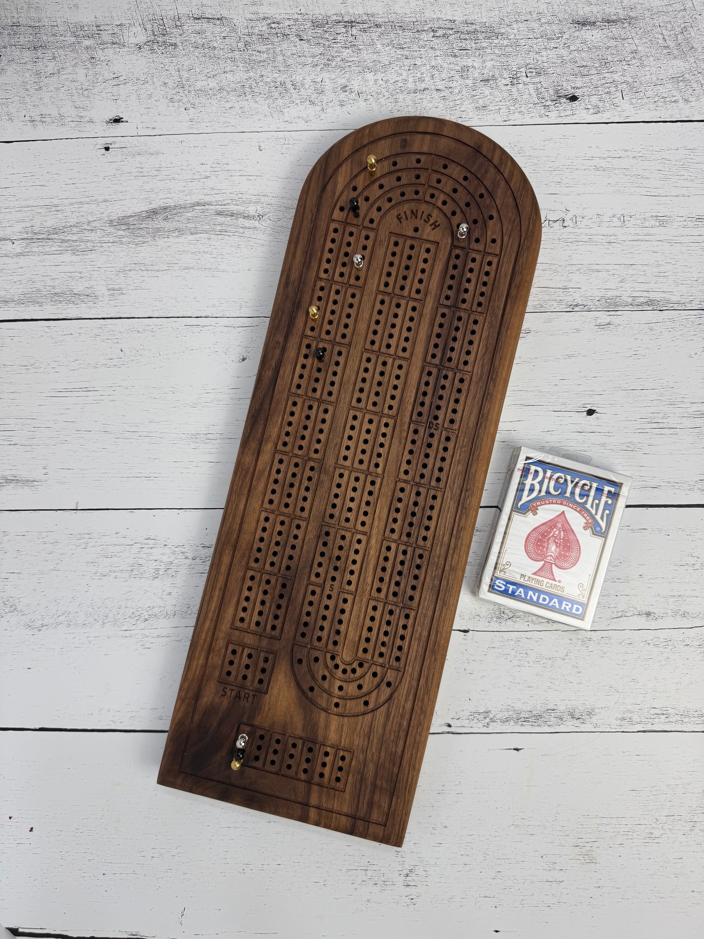 Solid Walnut Cribbage Board