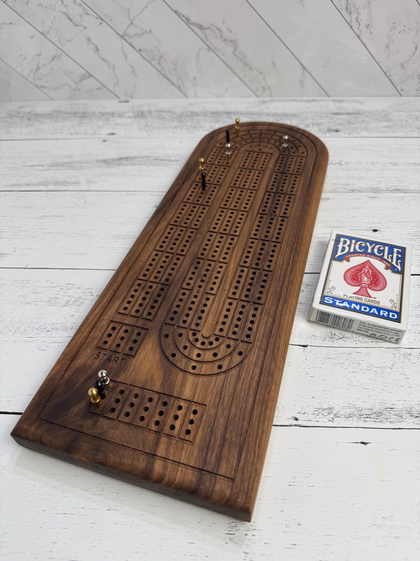 Solid Walnut Cribbage Board