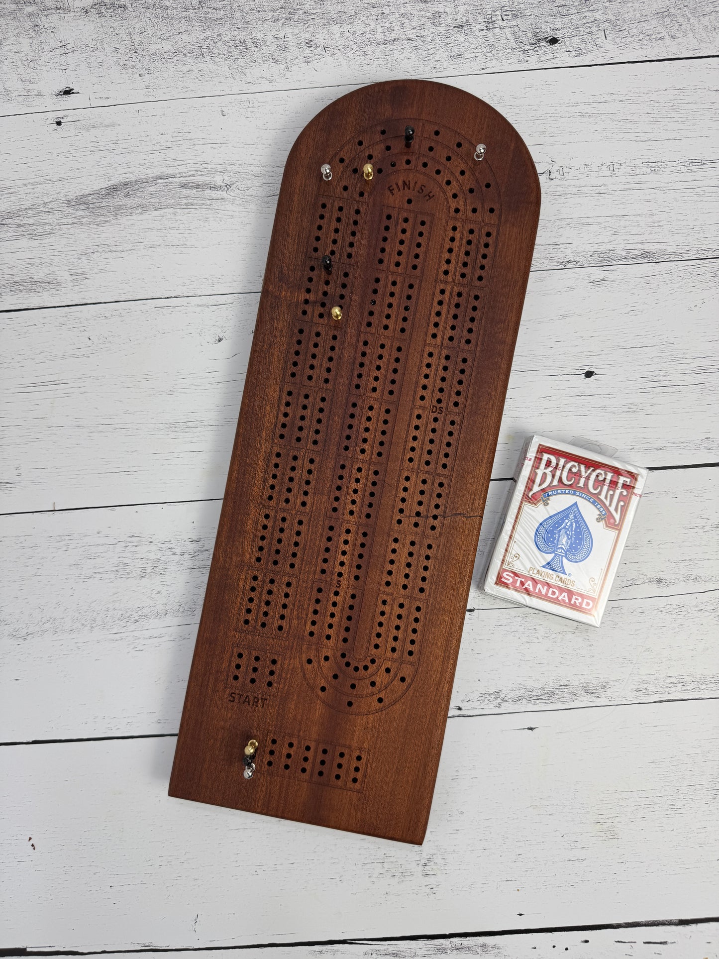 Solid Sapele Cribbage Board